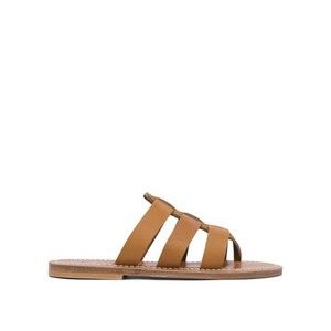 K.Jacques Open-Toe Leather Sandals With Crisscross Design - NWT